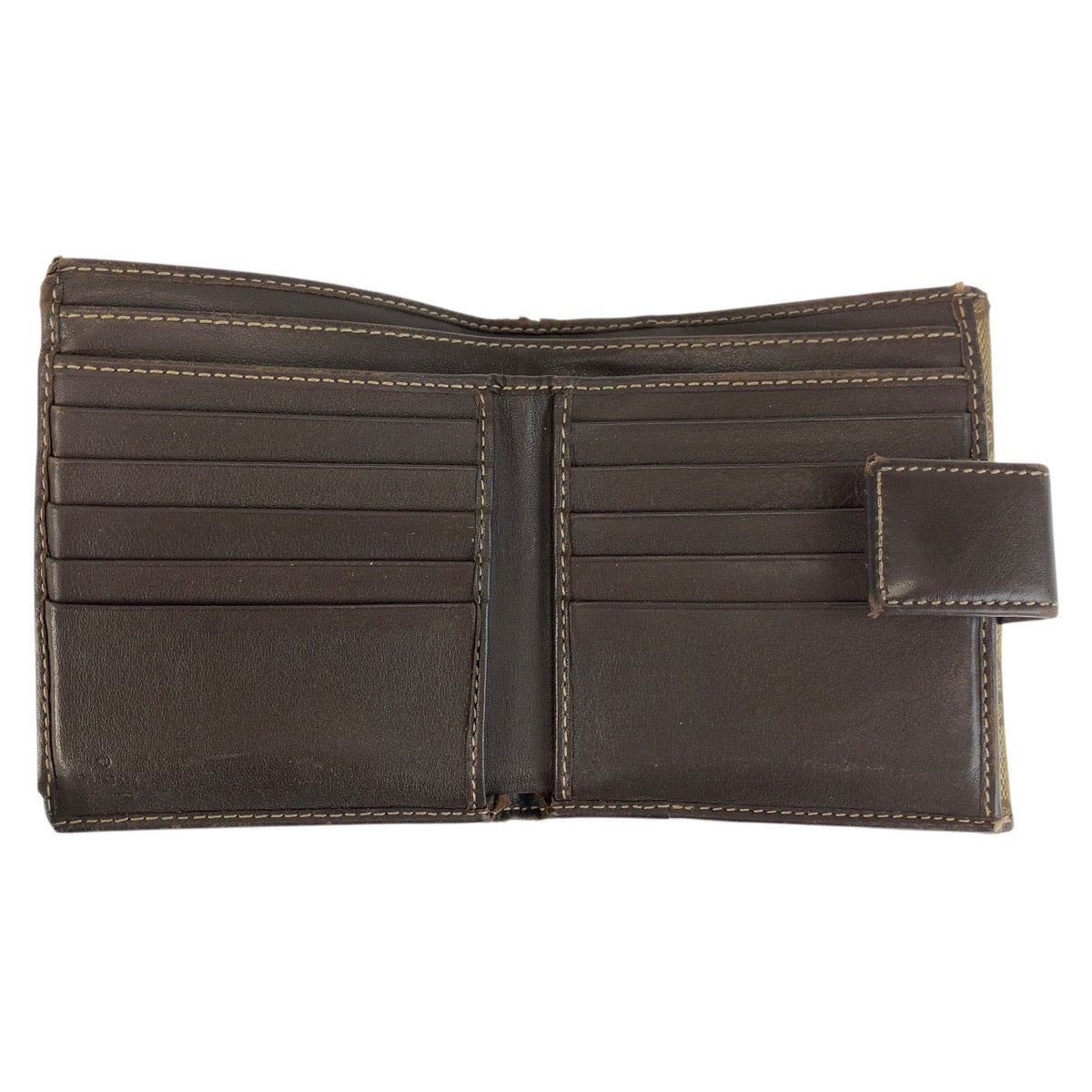 25869
GUCCI グッチ ラブリー ブラウン ベージュ ゴールド金具 GGキャンバス / レザー 245727 折財布 コンパクトウォレット レディース B3