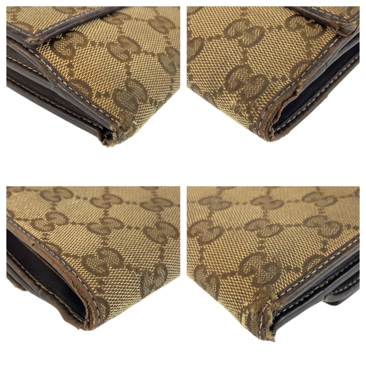25869
GUCCI グッチ ラブリー ブラウン ベージュ ゴールド金具 GGキャンバス / レザー 245727 折財布 コンパクトウォレット レディース B3