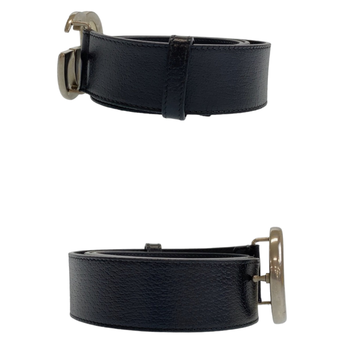 25871
GUCCI グッチ GGマーモント 85cm/34インチ ブラック 黒 シルバー金具 レザー 525040 ベルト バックル メンズ AB35