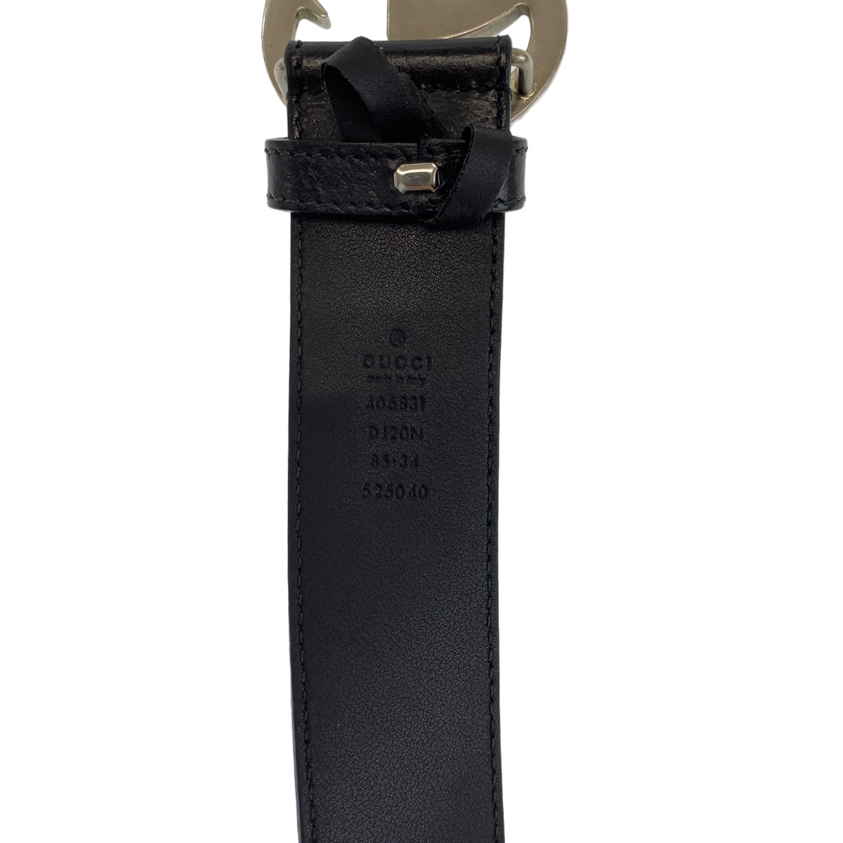 25871
GUCCI グッチ GGマーモント 85cm/34インチ ブラック 黒 シルバー金具 レザー 525040 ベルト バックル メンズ AB35