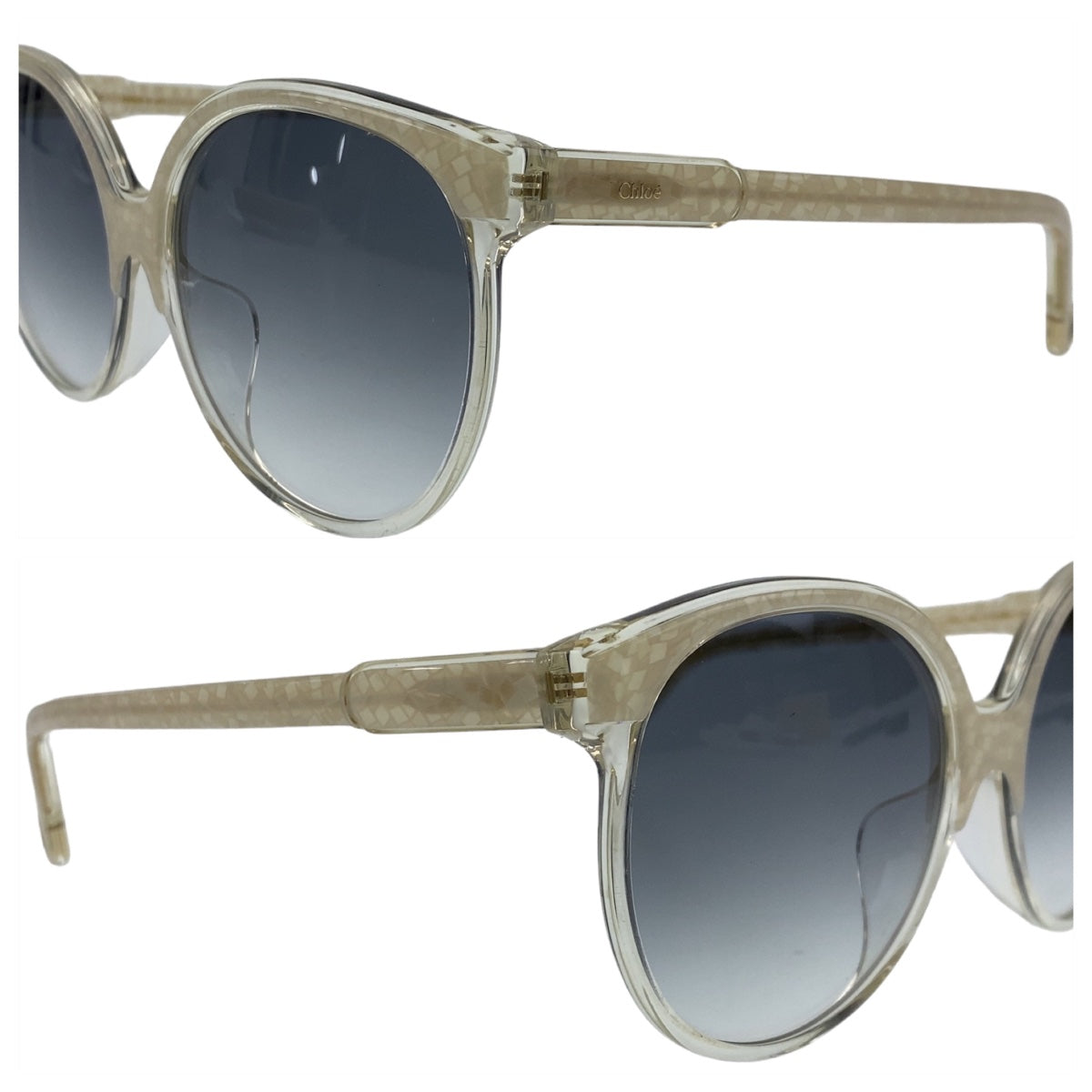 25875
Chloe クロエ ベージュ ゴールド金具 プラスチック CE735SA 109 60□17 145 サングラス グラデーションレンズ ウェリントン レディース A13