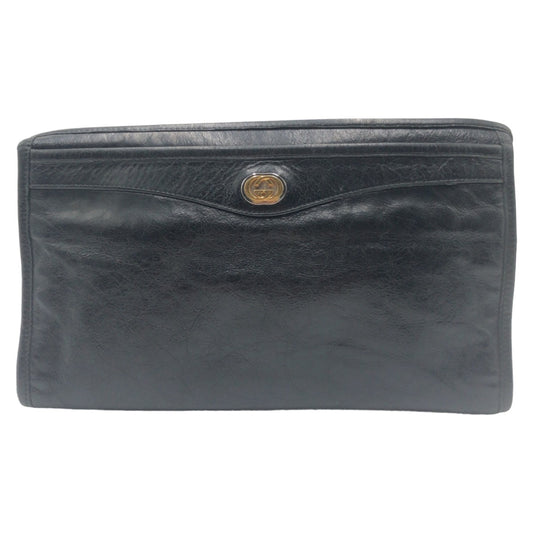 25877
GUCCI グッチ インターロッキング ブラック レザー 575991 クラッチバッグ セカンドバッグ メンズ ABP18