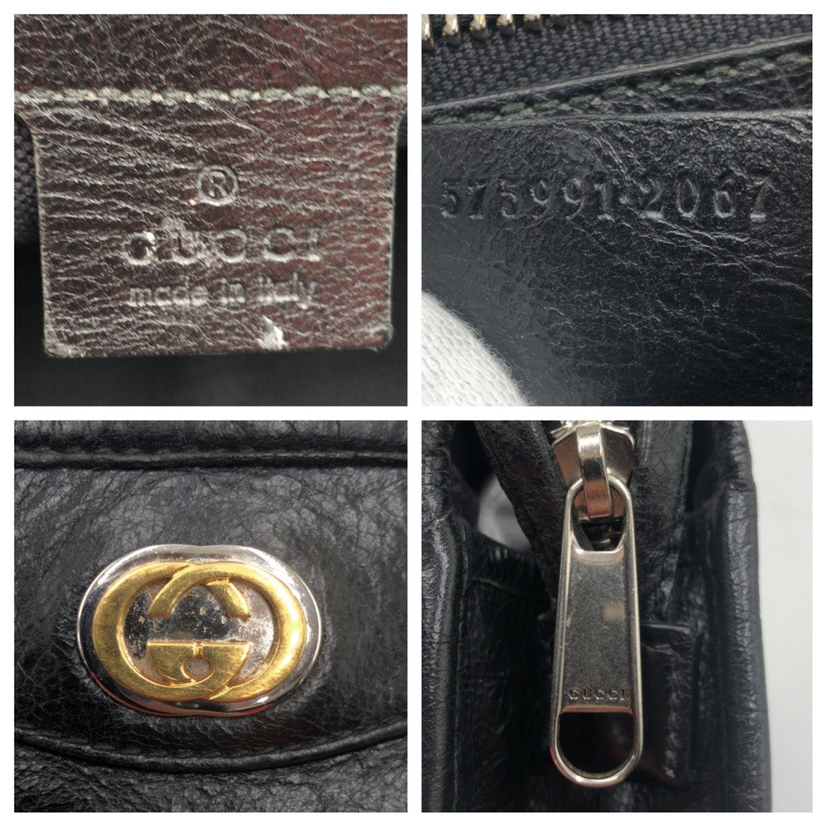25877
GUCCI グッチ インターロッキング ブラック レザー 575991 クラッチバッグ セカンドバッグ メンズ ABP18