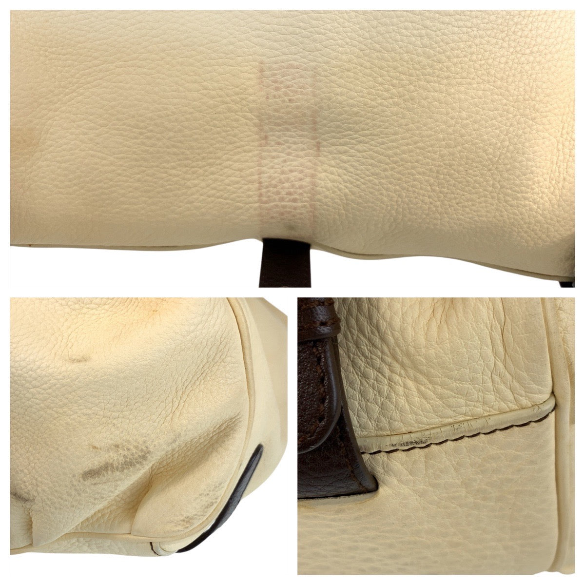 25879
Salvatore Ferragamo サルヴァトーレフェラガモ ベージュ アイボリー シルバー金具 レザー EZ-21 6954 ショルダーバッグ ハンドバッグ レディース AB25