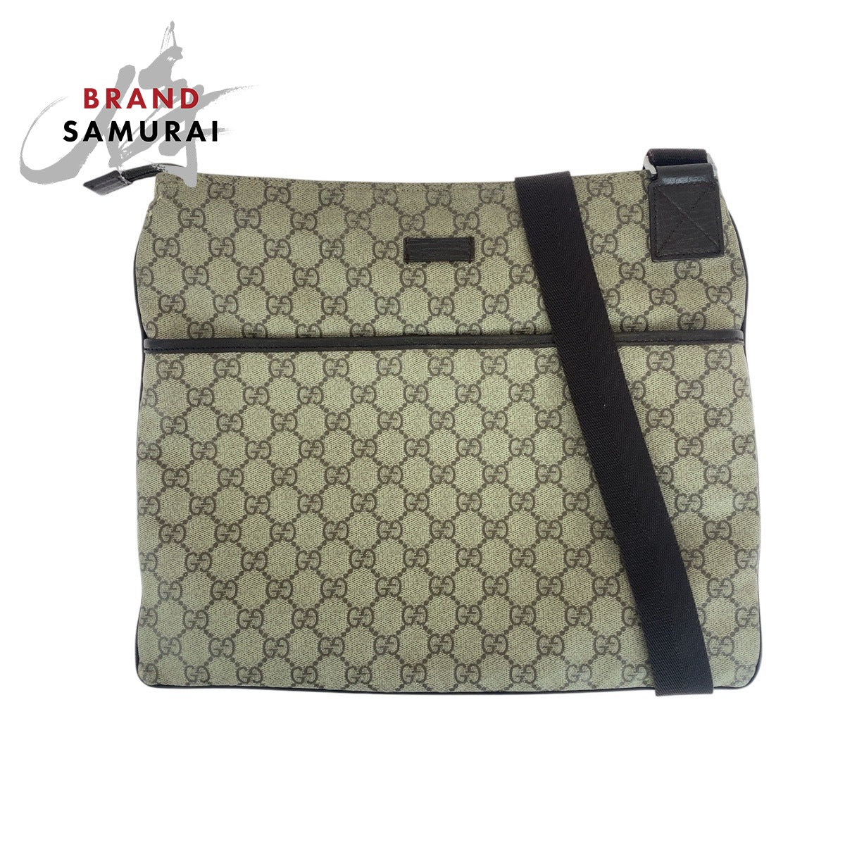 25880
GUCCI グッチ ベージュ ブラウン シルバー金具 GGスプリームキャンバス / レザー 141198 ショルダーバッグ ポシェット メンズ AB26