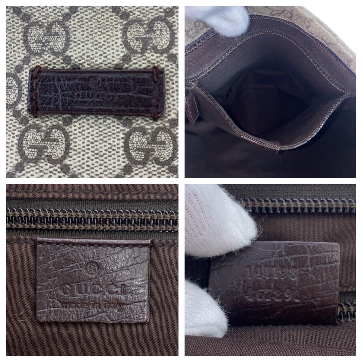 25880
GUCCI グッチ ベージュ ブラウン シルバー金具 GGスプリームキャンバス / レザー 141198 ショルダーバッグ ポシェット メンズ AB26