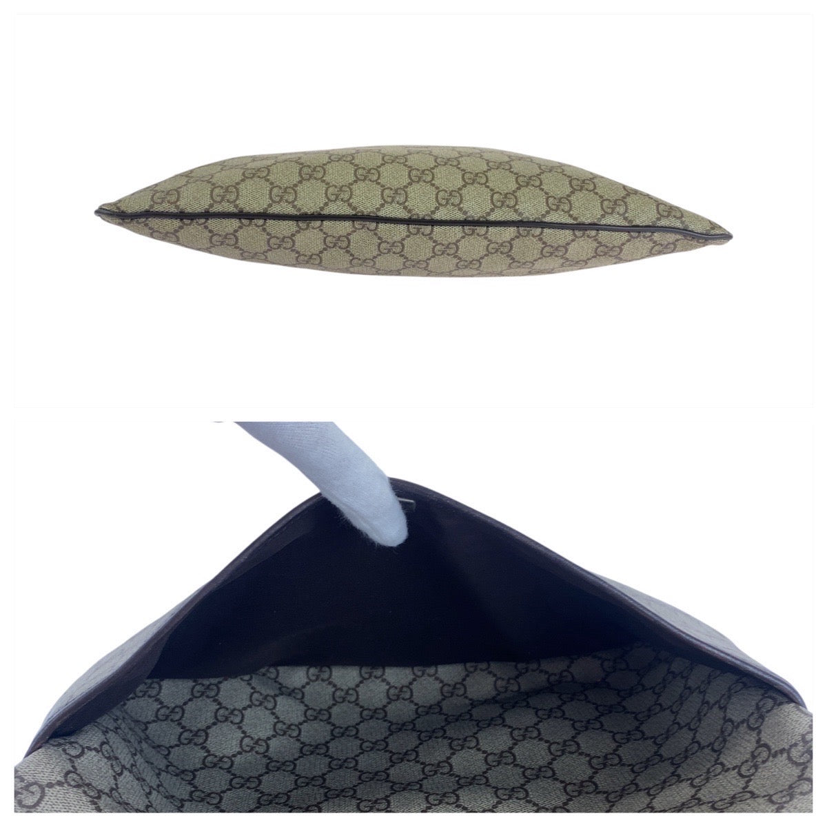 25880
GUCCI グッチ ベージュ ブラウン シルバー金具 GGスプリームキャンバス / レザー 141198 ショルダーバッグ ポシェット メンズ AB26
