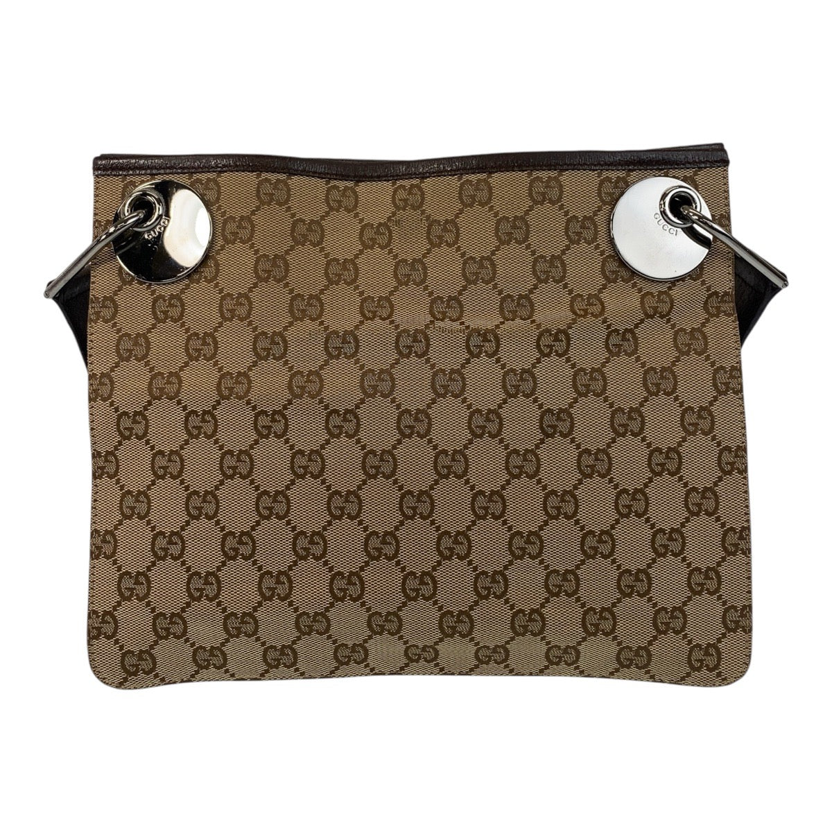25881
GUCCI グッチ ベージュ ブラウン GGキャンバス / レザー 120841 ショルダーバッグ ポシェット レディース AB28