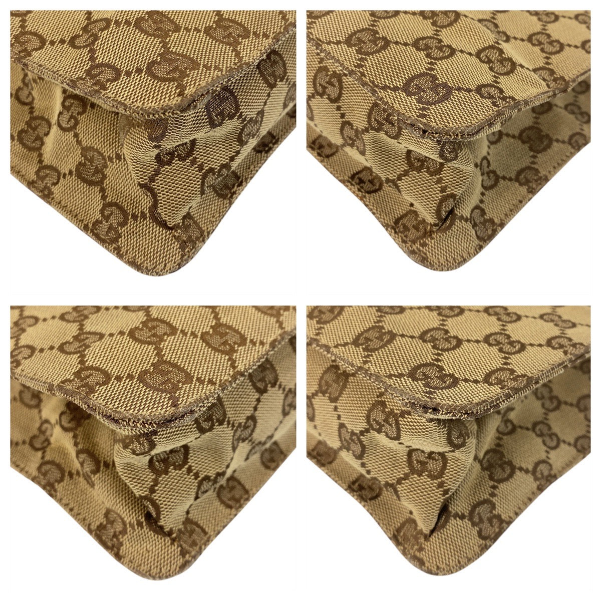 25881
GUCCI グッチ ベージュ ブラウン GGキャンバス / レザー 120841 ショルダーバッグ ポシェット レディース AB28