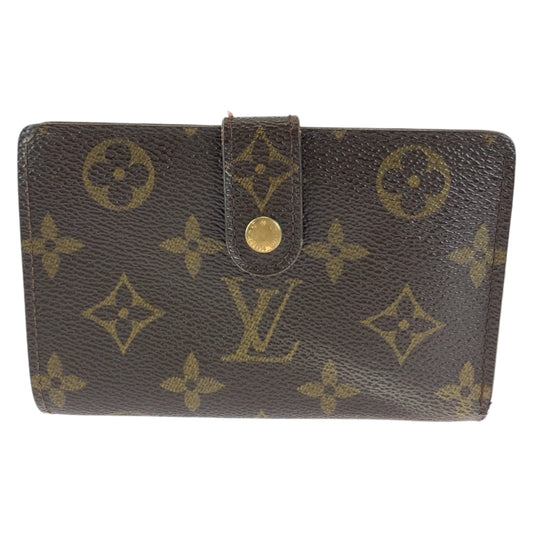 25882
LOUIS VUITTON ルイヴィトン モノグラム ポルトフォイユ ヴィエノワ ブラウン ゴールド金具 PVC M61674 折財布 コンパクトウォレット レディース AB16