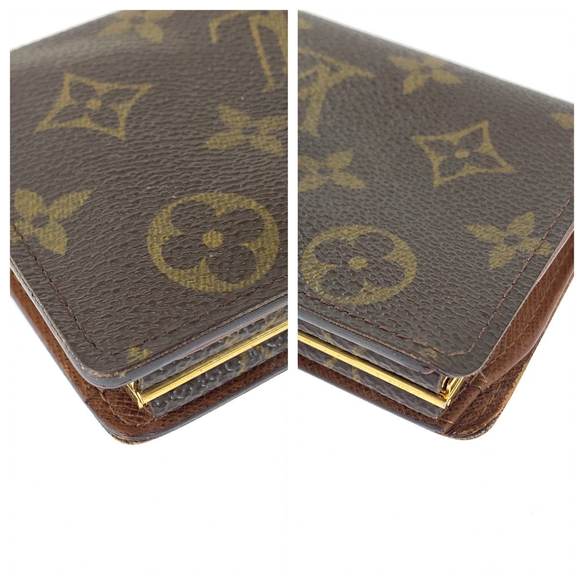 25882
LOUIS VUITTON ルイヴィトン モノグラム ポルトフォイユ ヴィエノワ ブラウン ゴールド金具 PVC M61674 折財布 コンパクトウォレット レディース AB16