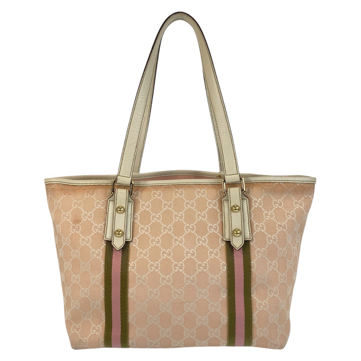 25883
GUCCI グッチ シェリーライン ピンク アイボリー ゴールド金具 GGキャンバス / レザー 137396 トートバッグ ショルダーバッグ レディース B28