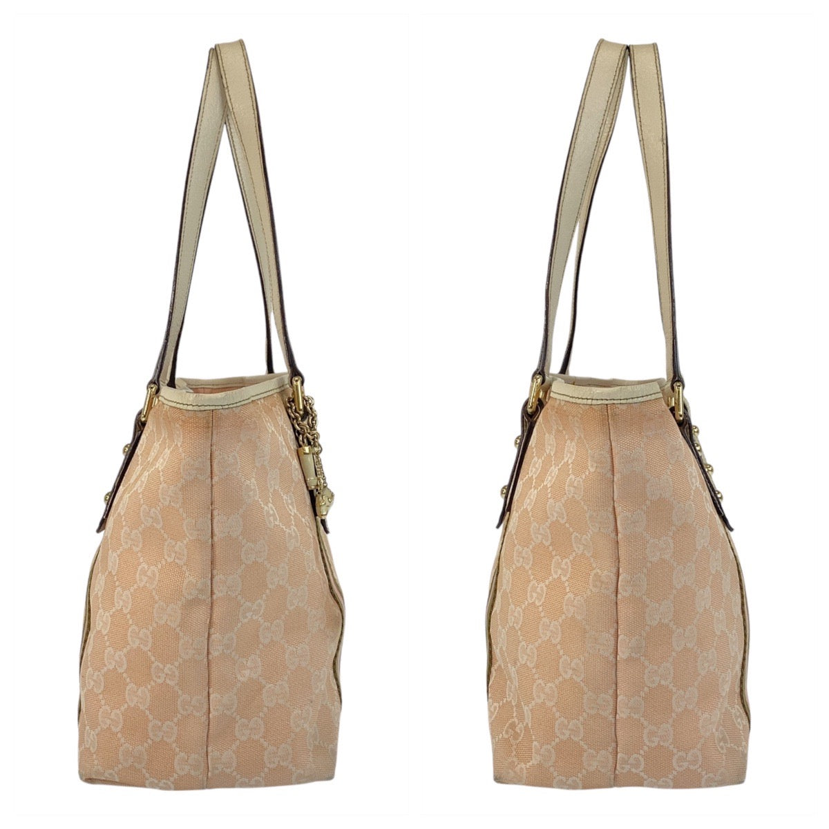 25883
GUCCI グッチ シェリーライン ピンク アイボリー ゴールド金具 GGキャンバス / レザー 137396 トートバッグ ショルダーバッグ レディース B28