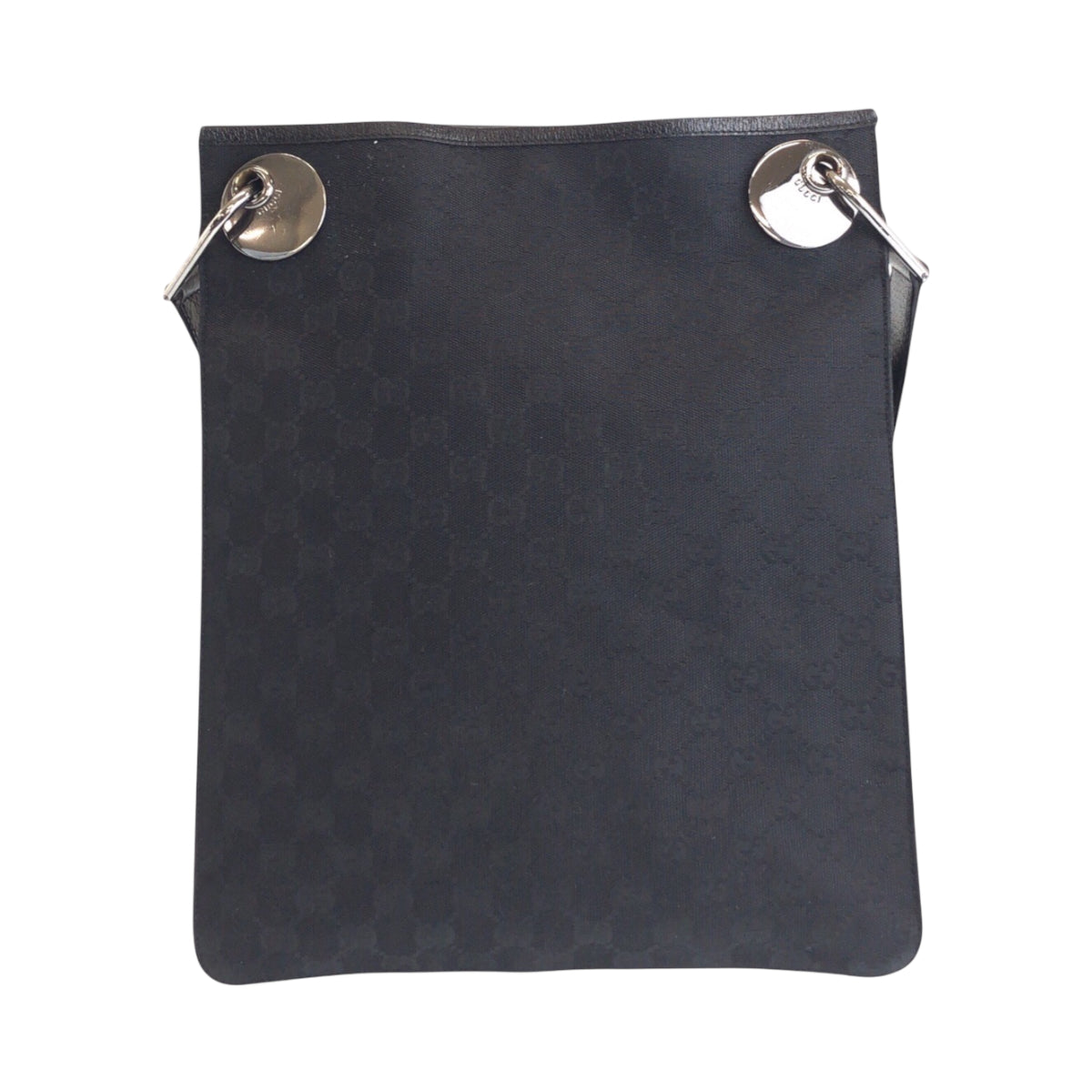 25884
GUCCI グッチ ブラック 黒 シルバー金具 GGキャンバス / レザー 120842 ショルダーバッグ ポシェット レディース AB35