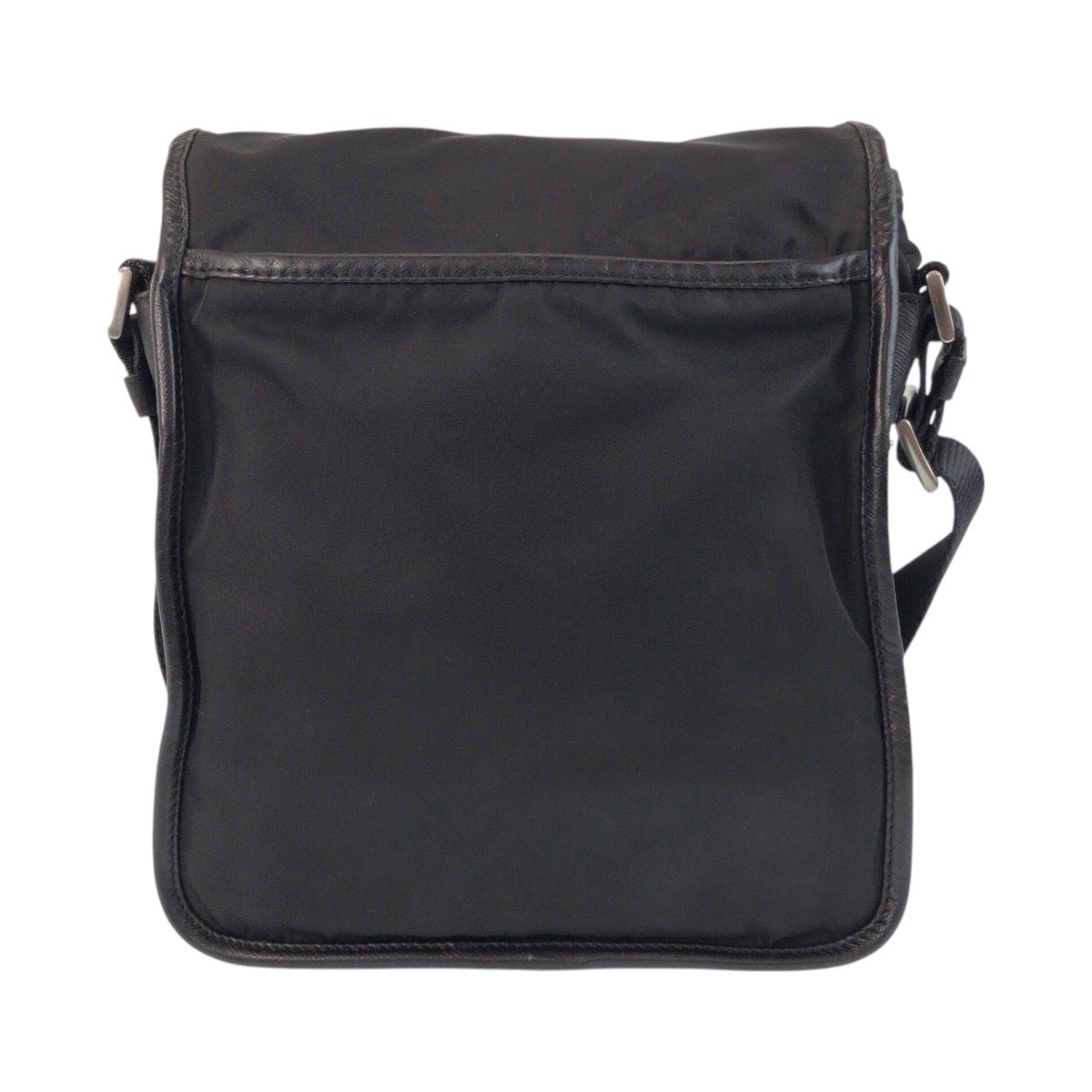 25885
PRADA プラダ テスート 三角ロゴプレート ブラック 黒 シルバー金具 ナイロン ショルダーバッグ ポシェット レディース AB34
