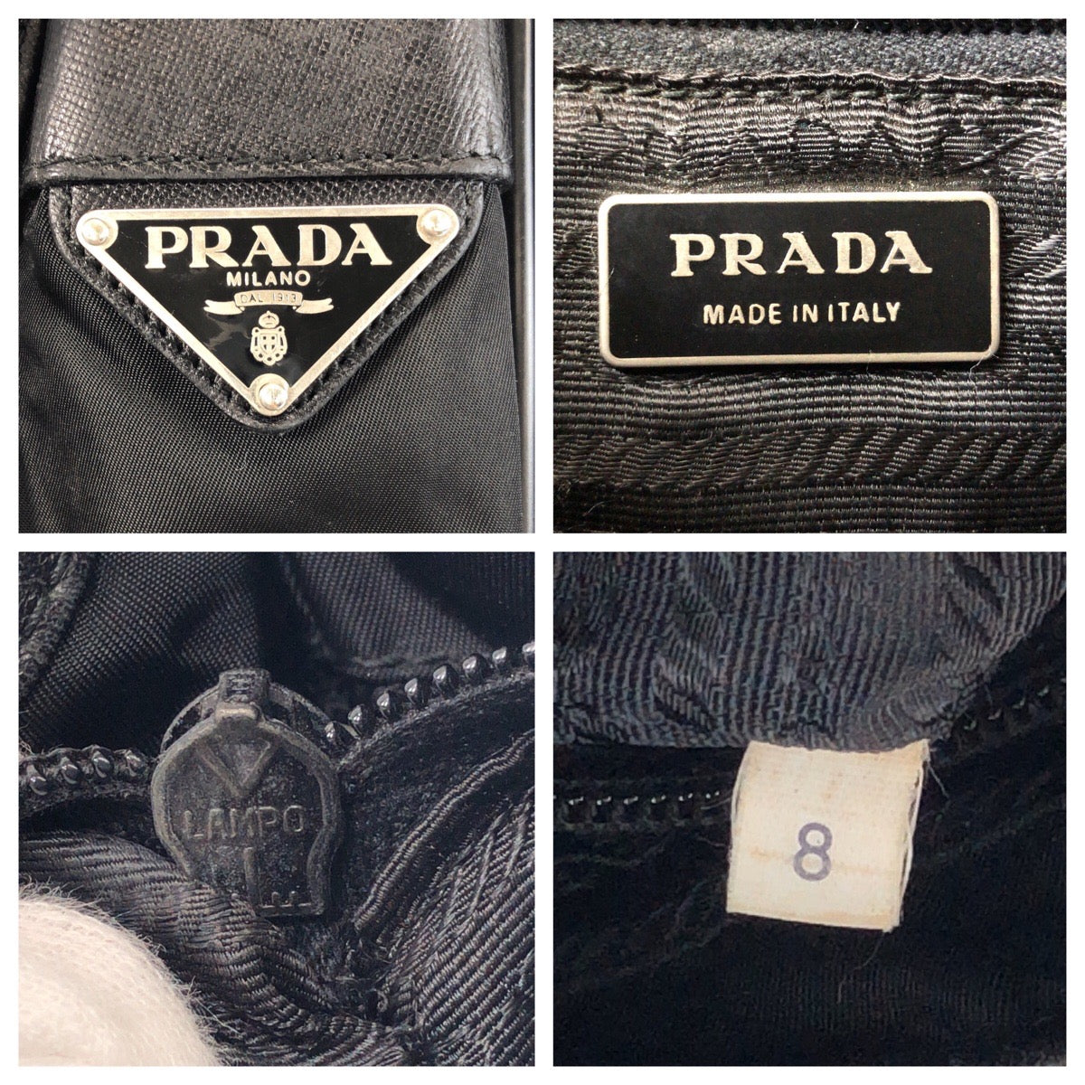 25885
PRADA プラダ テスート 三角ロゴプレート ブラック 黒 シルバー金具 ナイロン ショルダーバッグ ポシェット レディース AB34