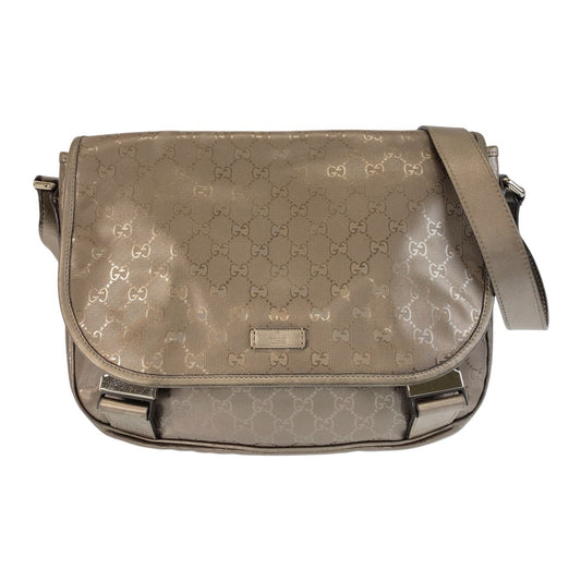 25890
GUCCI グッチ GGインプリメ メタリックブラウン シルバー金具 PVC 201732 ショルダーバッグ メッセンジャーバッグ レディース ABP43