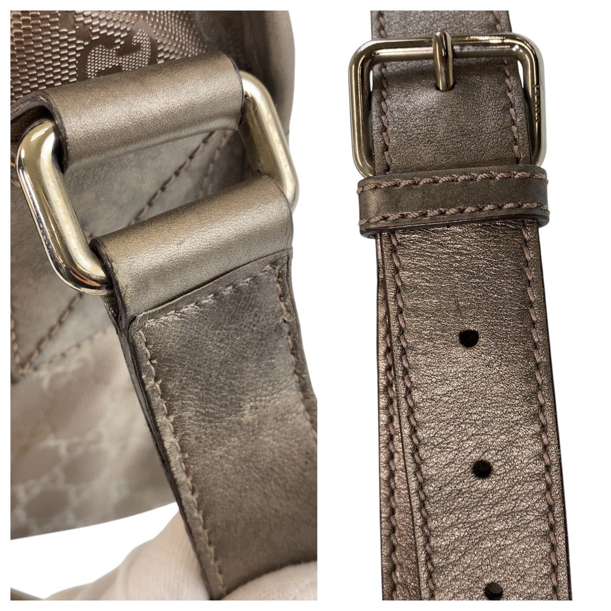 25890
GUCCI グッチ GGインプリメ メタリックブラウン シルバー金具 PVC 201732 ショルダーバッグ メッセンジャーバッグ レディース ABP43