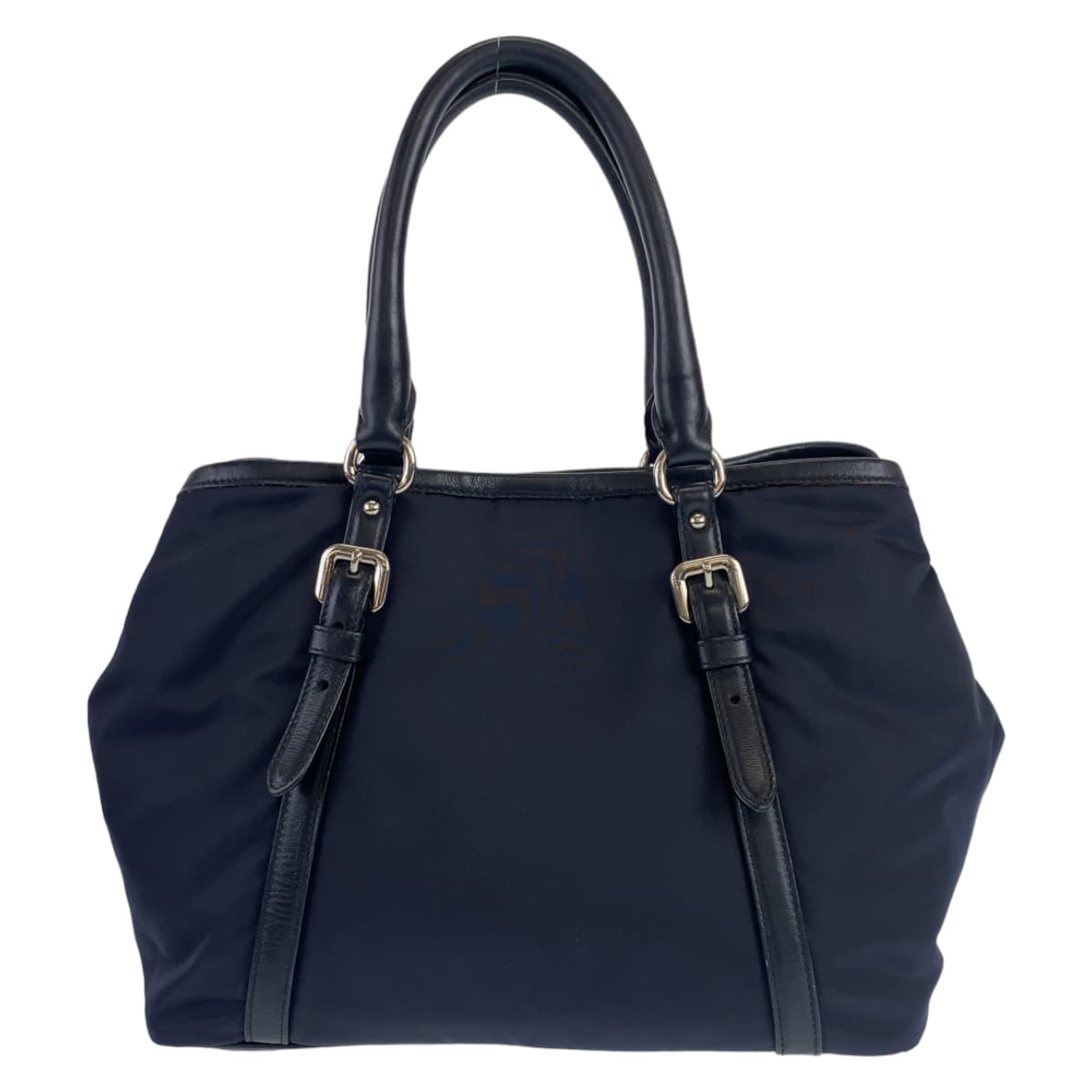 25891
PRADA プラダ テスート ネイビー ナイロン / レザー ハンドバッグ トートバッグ レディース ABP46