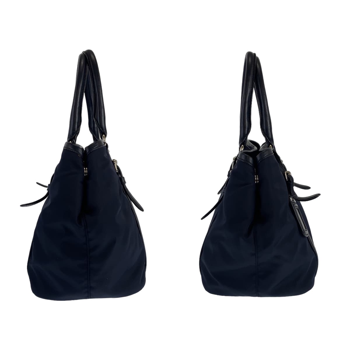 25891
PRADA プラダ テスート ネイビー ナイロン / レザー ハンドバッグ トートバッグ レディース ABP46