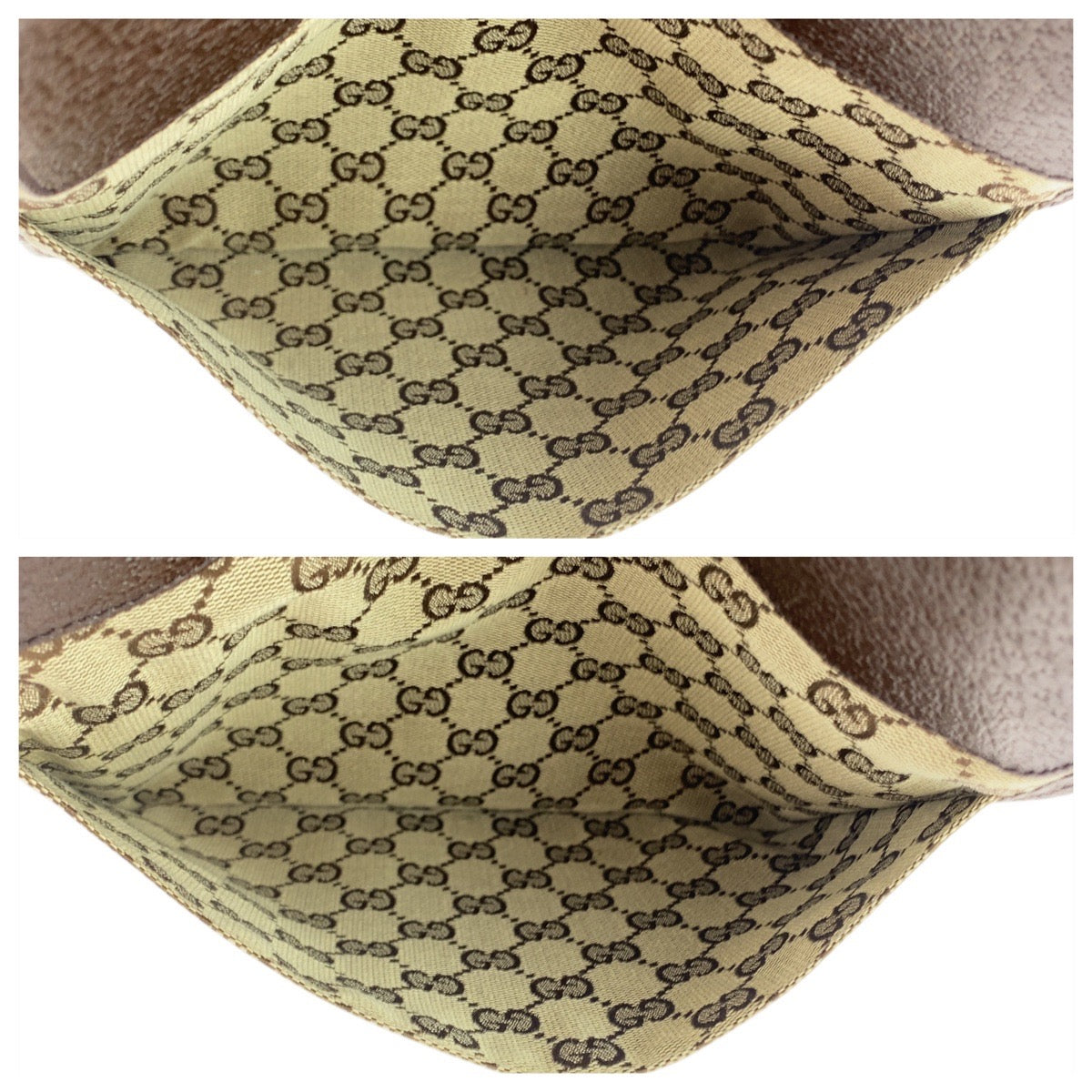 25894
GUCCI グッチ ベージュ ブラウン シルバー金具 GGキャンバス / レザー 27639 ショルダーバッグ ポシェット レディース A46