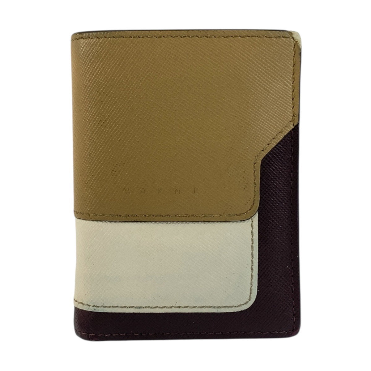 25895
MARNI マルニ ベージュ ブラウン ゴールド金具 レザー 折財布 コンパクトウォレット レディース AB9