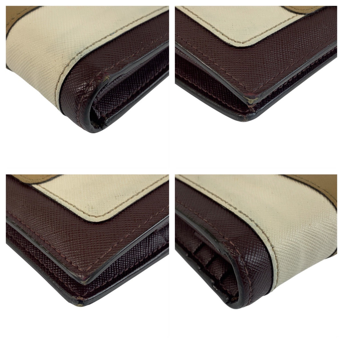25895
MARNI マルニ ベージュ ブラウン ゴールド金具 レザー 折財布 コンパクトウォレット レディース AB9