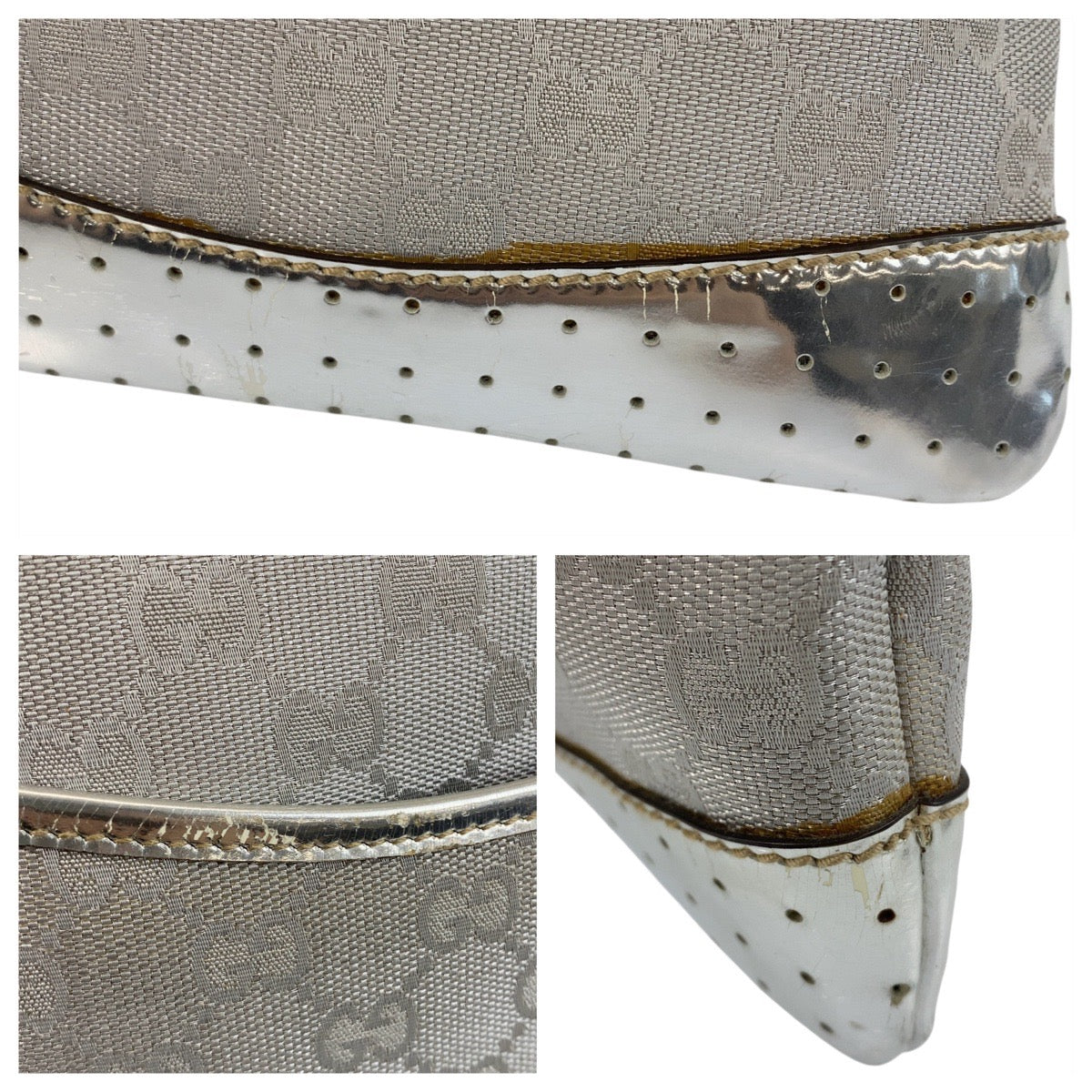 25896
GUCCI グッチ シェリーライン グレー シルバー GGキャンバス 147671 ショルダーバッグ ポシェット レディース AB30