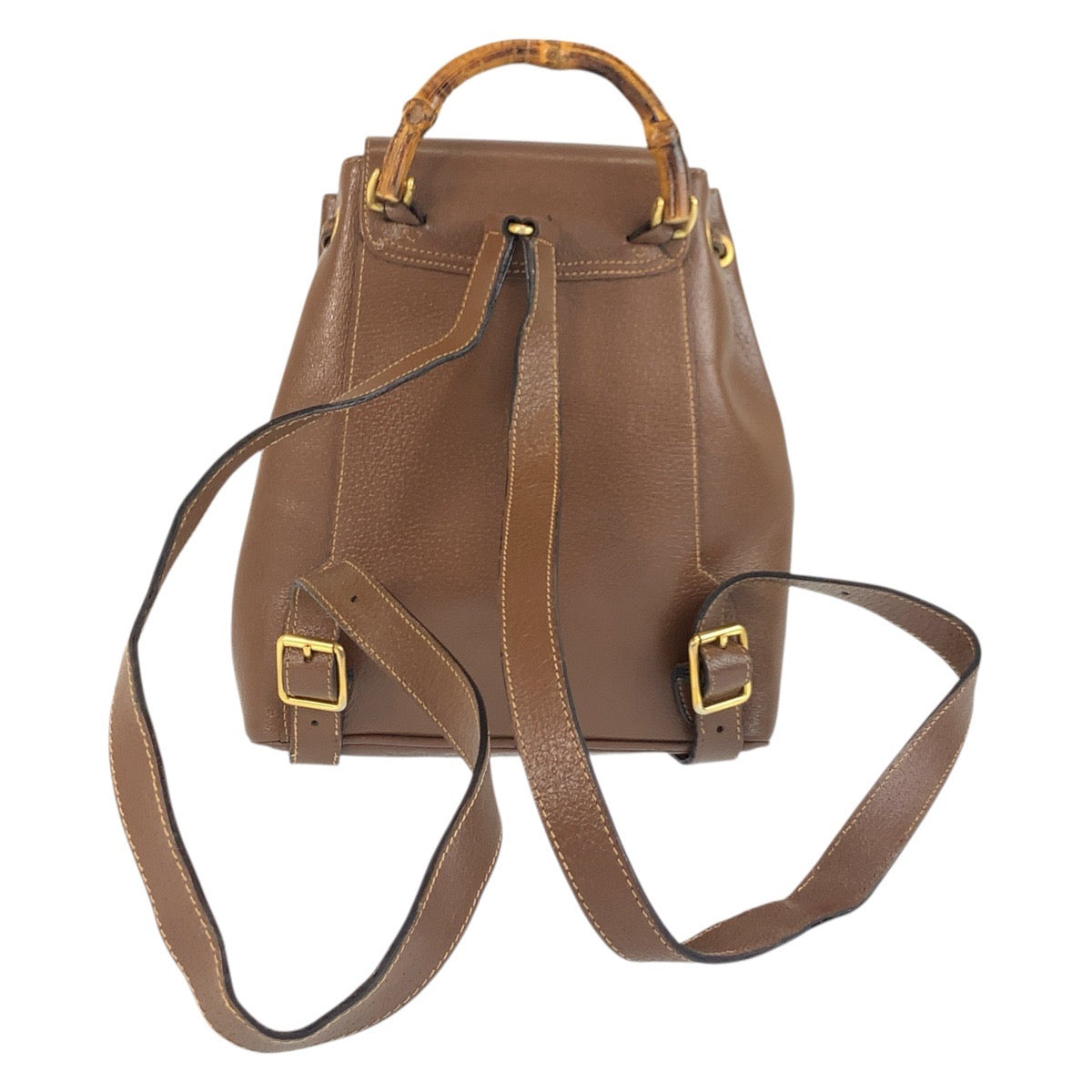 25897
GUCCI グッチ バンブー ブラウン ゴールド金具 レザー 003 2034 0030 リュックサック バックパック レディース AB22