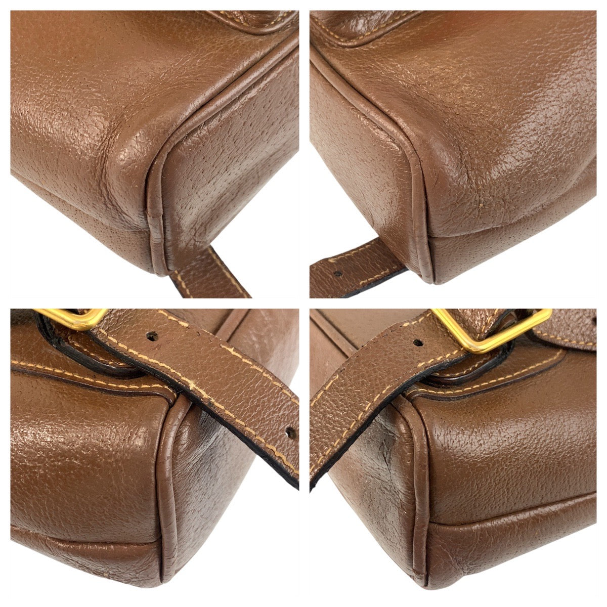 25897
GUCCI グッチ バンブー ブラウン ゴールド金具 レザー 003 2034 0030 リュックサック バックパック レディース AB22