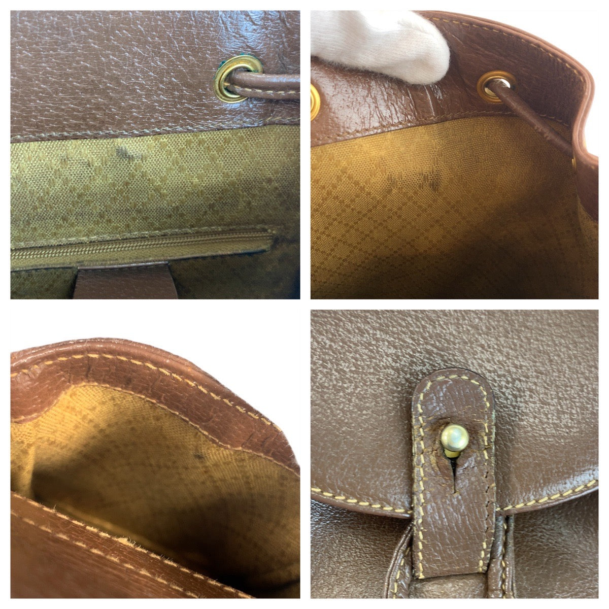 25897
GUCCI グッチ バンブー ブラウン ゴールド金具 レザー 003 2034 0030 リュックサック バックパック レディース AB22