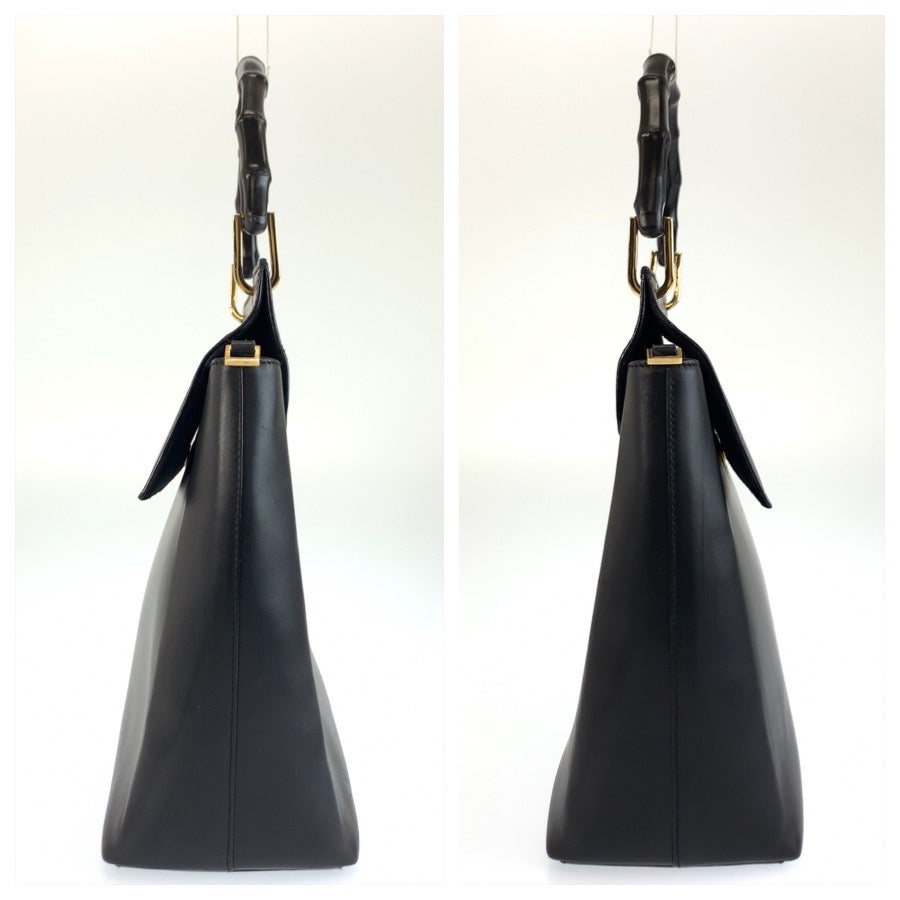 25903
GUCCI グッチ バンブー ブラック 黒 ゴールド金具 レザー 001 1886 ハンドバッグ ショルダーバッグ 2way レディース AB28