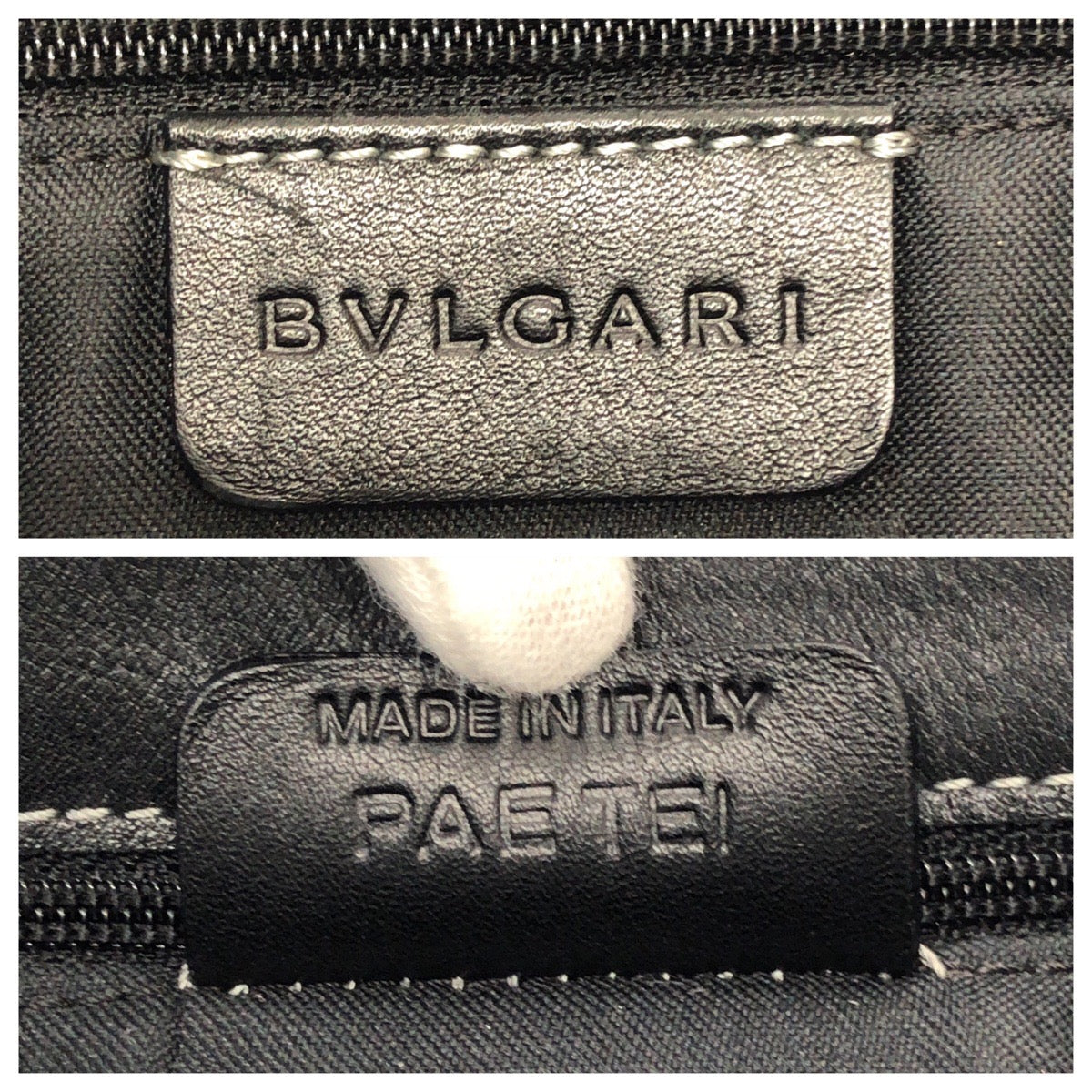 25904
BVLGARI ブルガリ ヴィンテージ 2way ブラック 黒 シルバー金具 レザー トートバッグ ショルダーバッグ レディース AB22