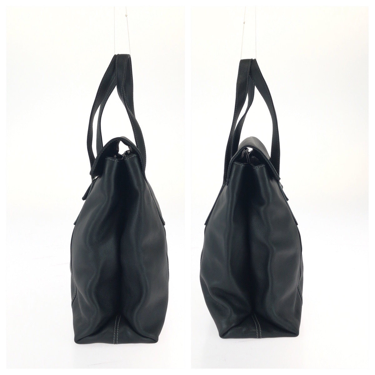 25904
BVLGARI ブルガリ ヴィンテージ 2way ブラック 黒 シルバー金具 レザー トートバッグ ショルダーバッグ レディース AB22