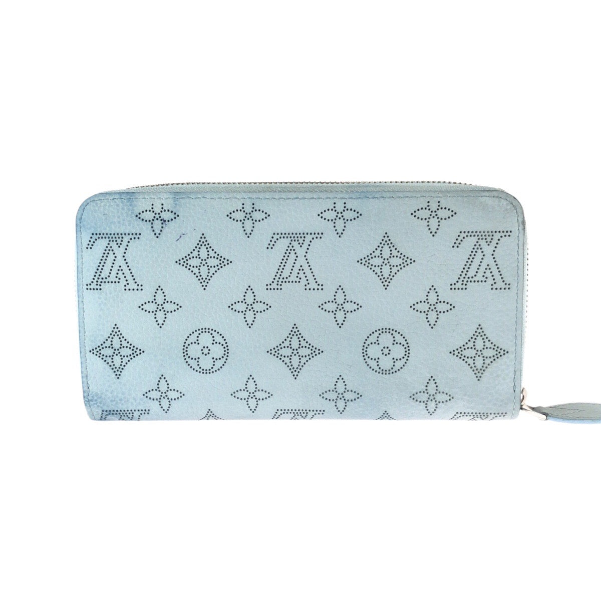 25907
LOUIS VUITTON ルイヴィトン モノグラム マヒナ ジッピー ウォレット ライトブルー シルバー金具 レザー M29052 長財布 ロングウォレット レディース ABP38