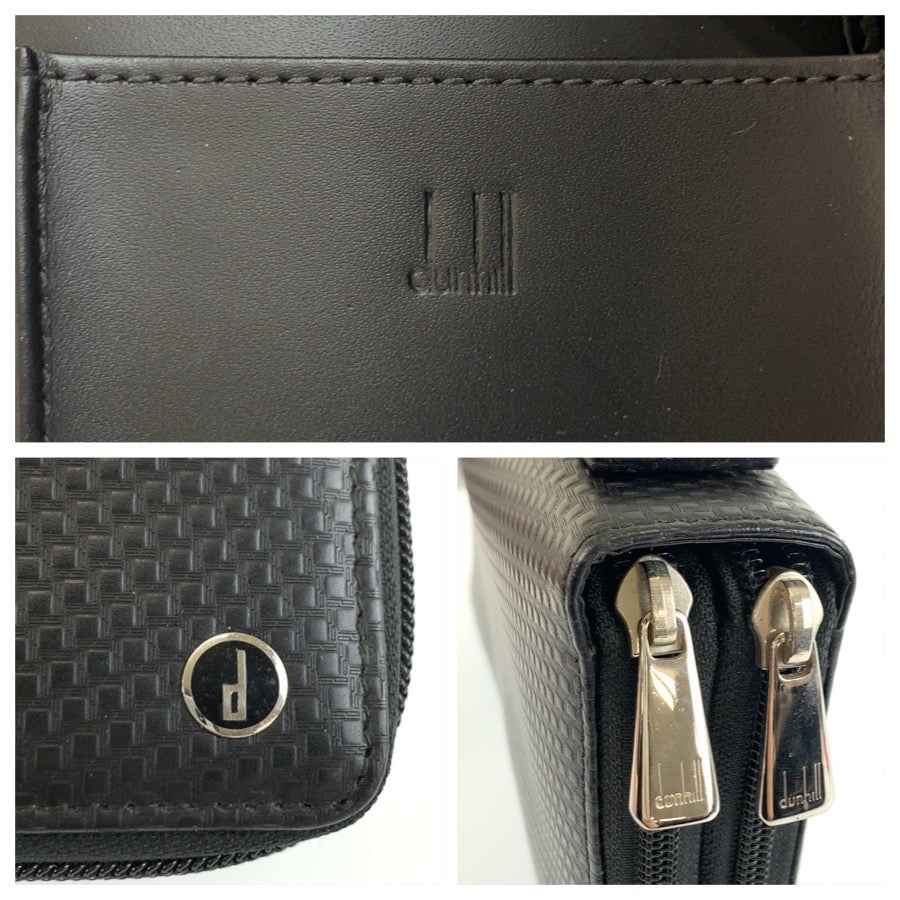 25908
Dunhill ダンヒル マイクロディーエイト ブラック 黒 シルバー金具 レザー 長財布 オーガナイザー トラベルケース メンズ ABP21