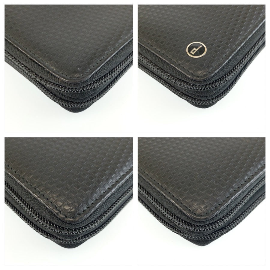 25908
Dunhill ダンヒル マイクロディーエイト ブラック 黒 シルバー金具 レザー 長財布 オーガナイザー トラベルケース メンズ ABP21