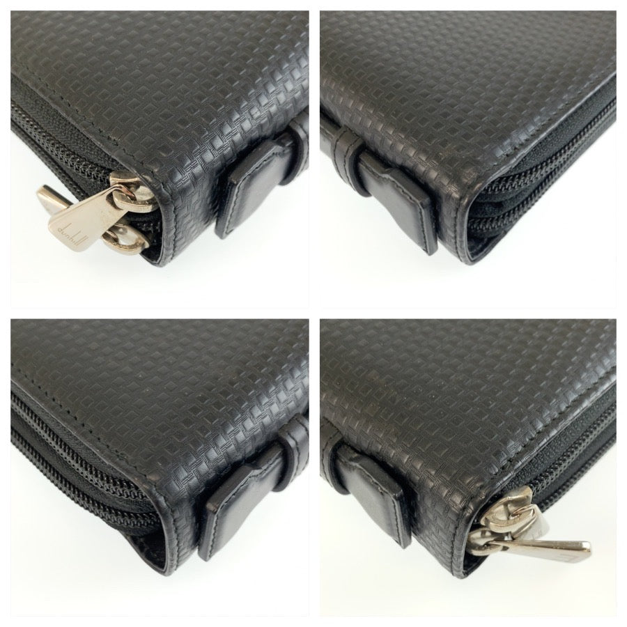 25908
Dunhill ダンヒル マイクロディーエイト ブラック 黒 シルバー金具 レザー 長財布 オーガナイザー トラベルケース メンズ ABP21