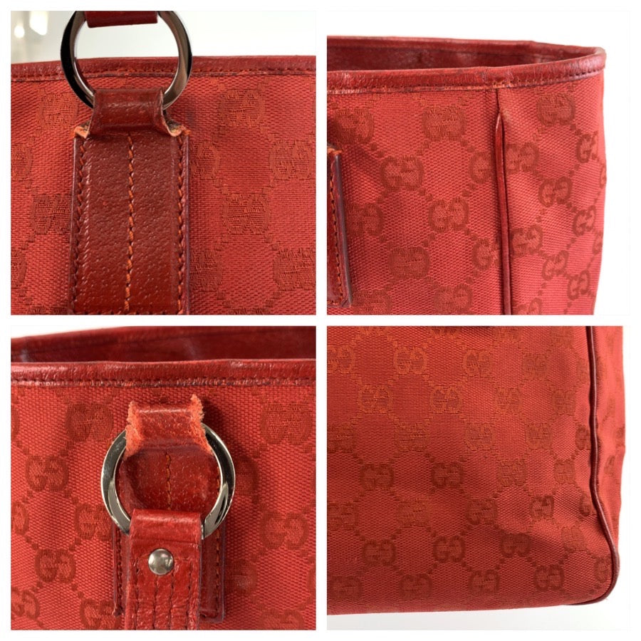 25916
GUCCI グッチ レッド GGキャンバス / レザー 113019 トートバッグ ハンドバッグ レディース AB21