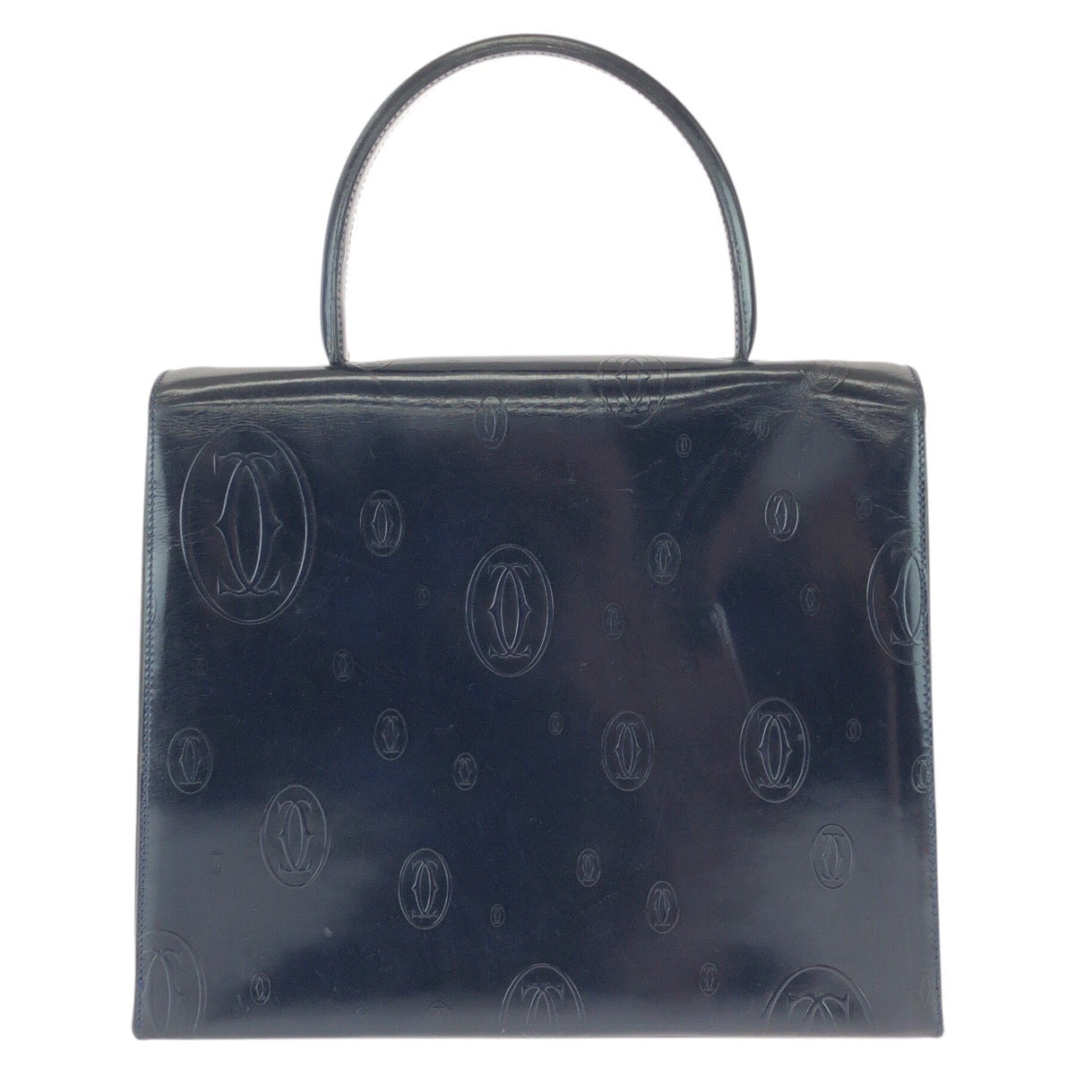 25918
CARTIER カルティエ ヴィンテージ ハッピーバースデー ネイビー ダークネイビー パテントレザー ハンドバッグ レディース AB49