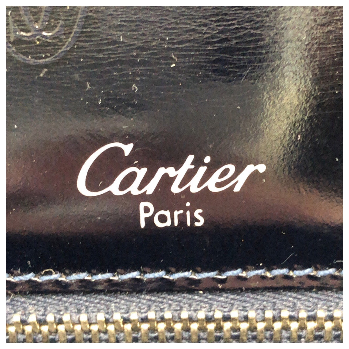25918
CARTIER カルティエ ヴィンテージ ハッピーバースデー ネイビー ダークネイビー パテントレザー ハンドバッグ レディース AB49