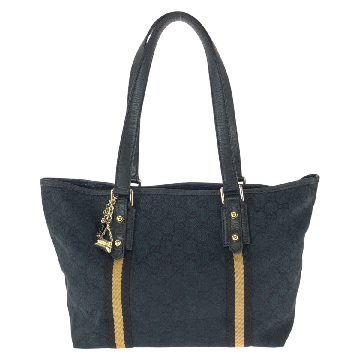 25924
GUCCI グッチ ブラック 黒 ゴールド金具 GGキャンバス / レザー 137396 トートバッグ ショルダーバッグ レディース AB28