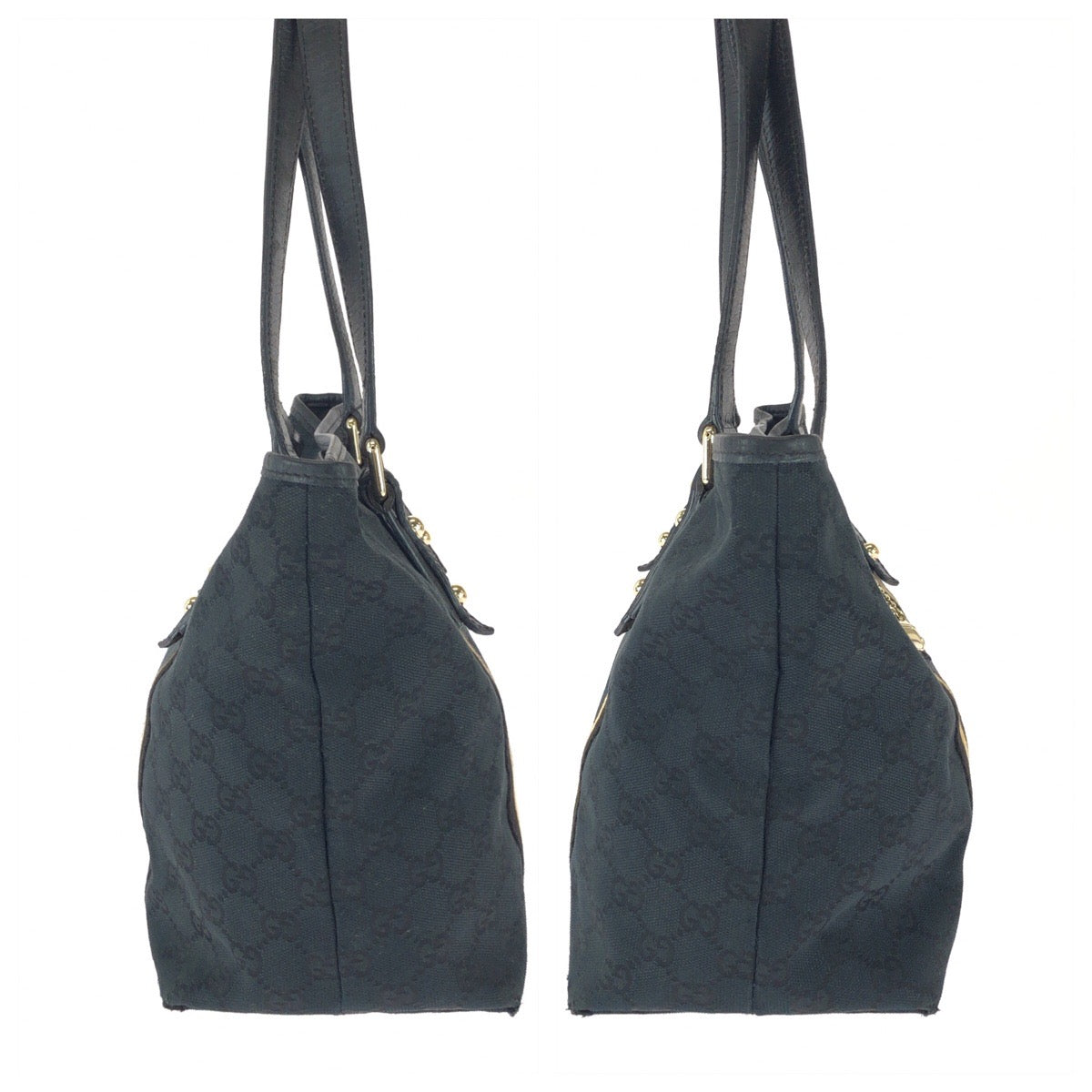 25924
GUCCI グッチ ブラック 黒 ゴールド金具 GGキャンバス / レザー 137396 トートバッグ ショルダーバッグ レディース AB28