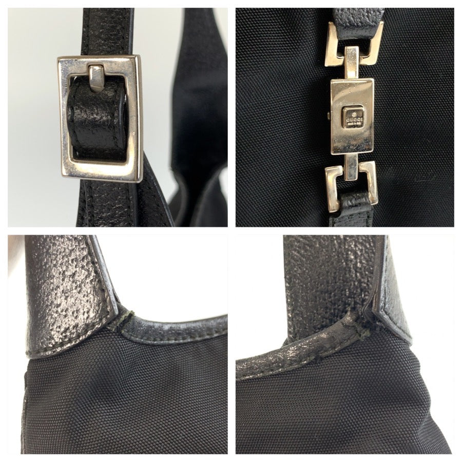 25925
GUCCI グッチ ジャッキー ブラック 黒 シルバー金具 ナイロン / レザー 0013735 ハンドバッグ ショルダーバッグ レディース AB38