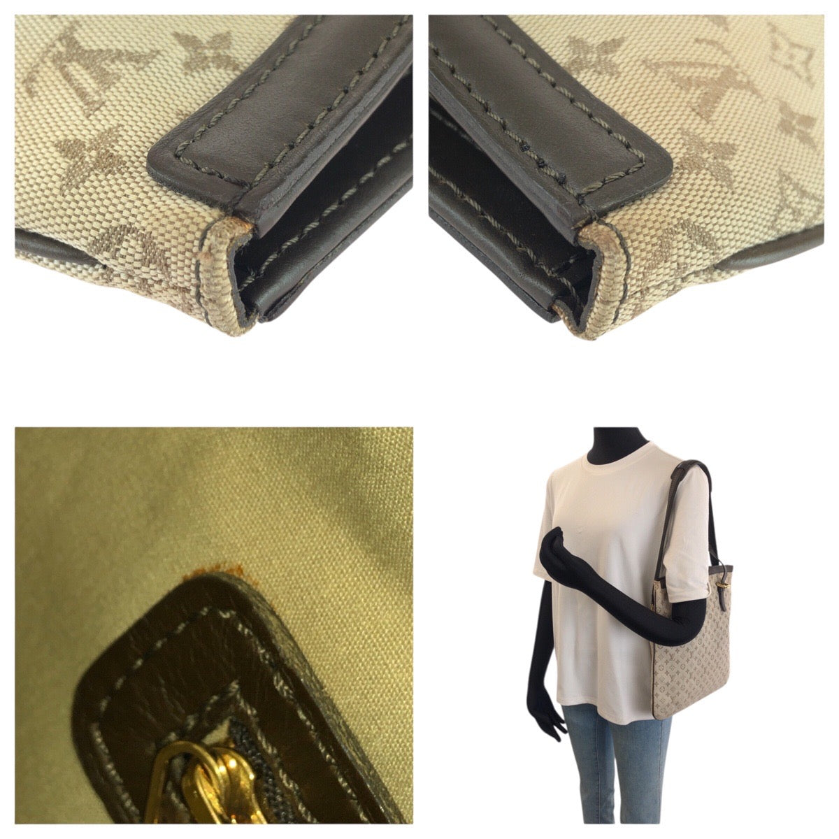 25926
LOUIS VUITTON ルイヴィトン モノグラム ミニ フランソワーズ 2way カーキ ゴールド金具 キャンバス / レザー M92209 トートバッグ ショルダーバッグ レディース AB38