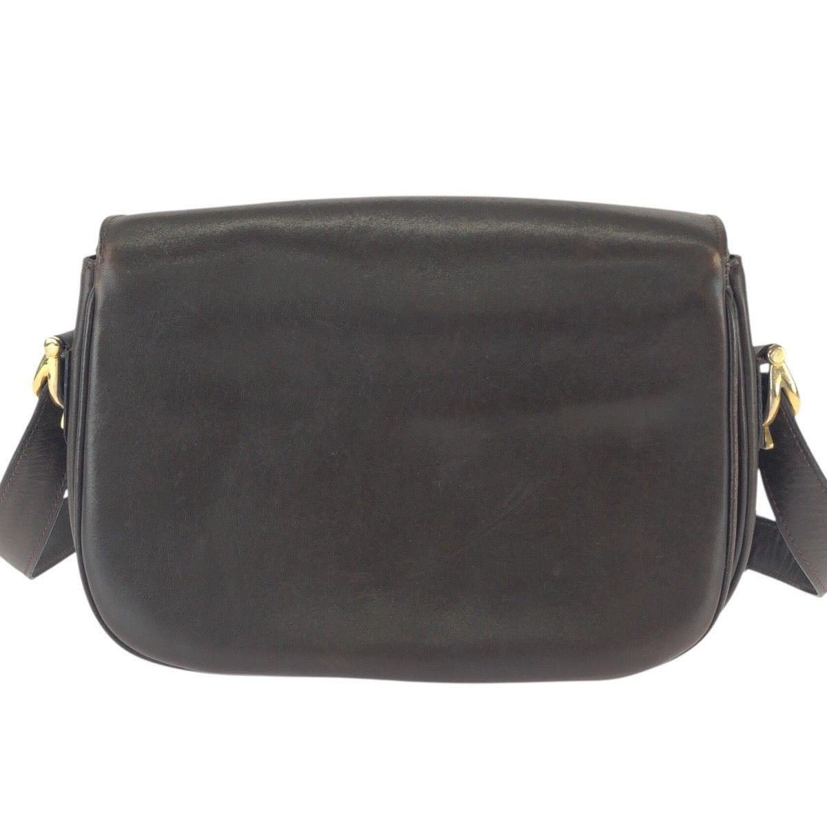25928
CELINE セリーヌ ヴィンテージ ホースキャリッジ ブラウン ダークブラウン ゴールド金具 レザー ショルダーバッグ ポシェット レディース AB38