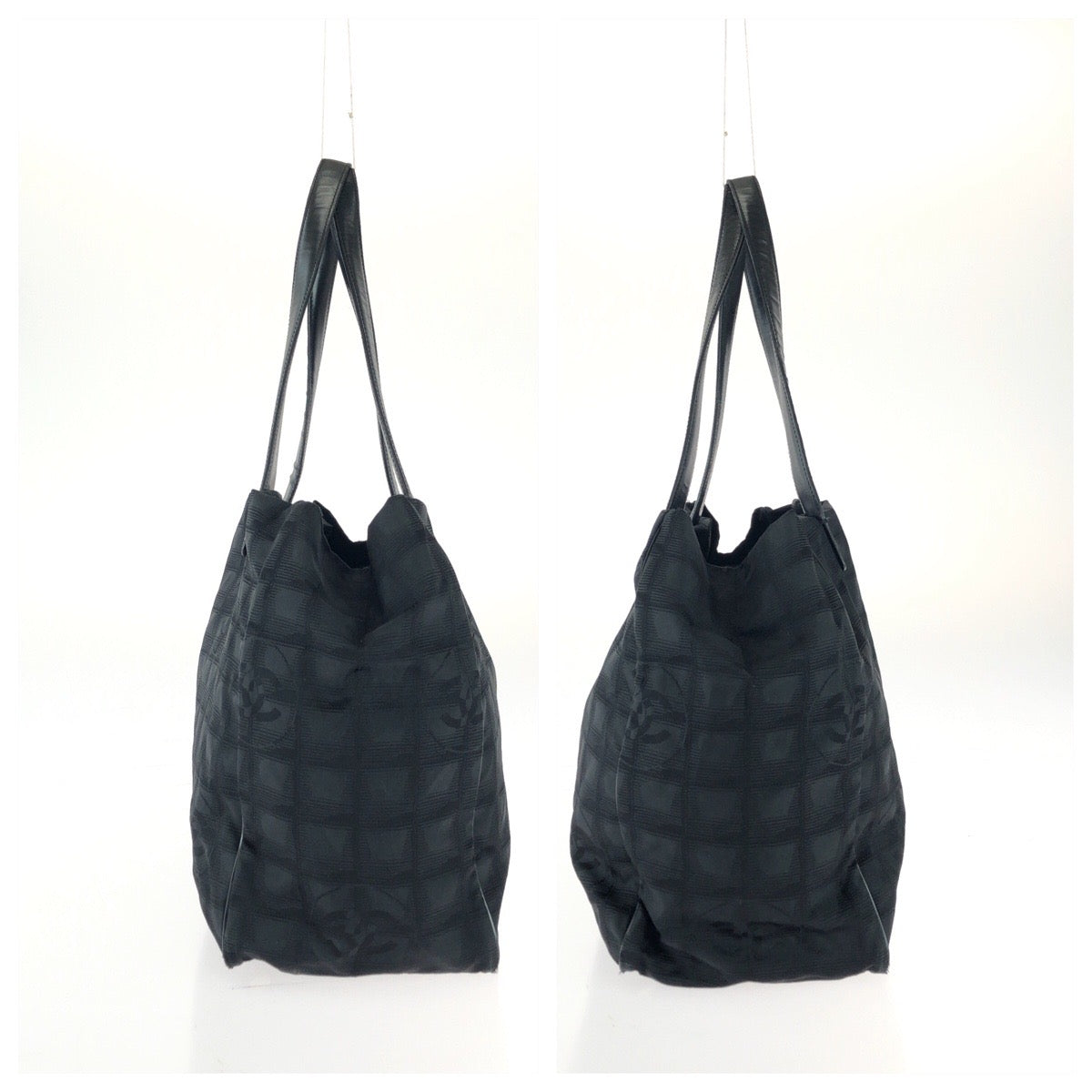 25929
CHANEL シャネル ニュートラベルラインMM ココマーク ブラック 黒 ゴールド金具 ナイロン / レザー トートバッグ ショルダーバッグ レディース B21