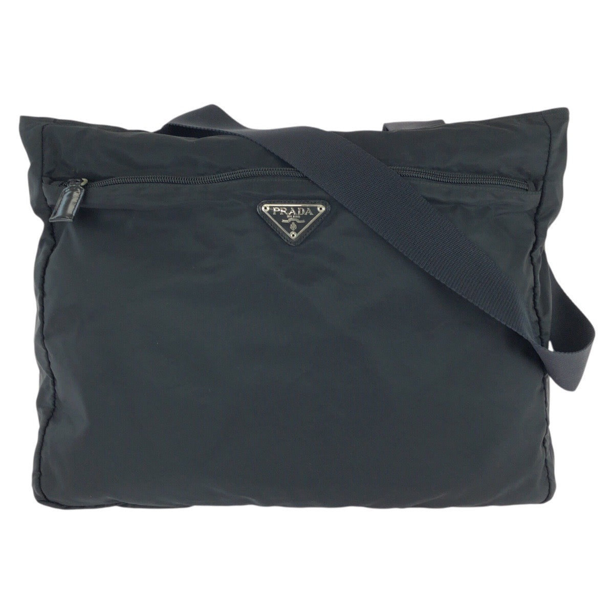 25930
PRADA プラダ テスート 三角ロゴプレート ブラック 黒 シルバー金具 ナイロン トートバッグ ショルダーバッグ レディース ABP35