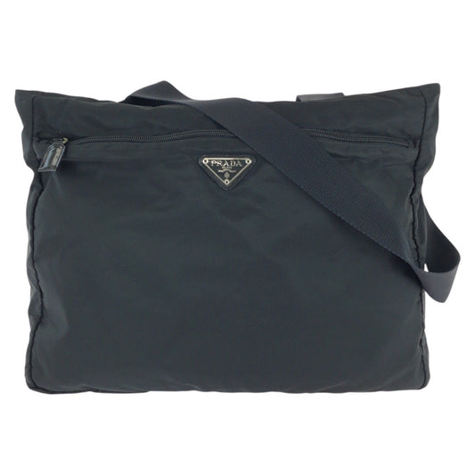 25930
PRADA プラダ テスート 三角ロゴプレート ブラック 黒 シルバー金具 ナイロン トートバッグ ショルダーバッグ レディース ABP35