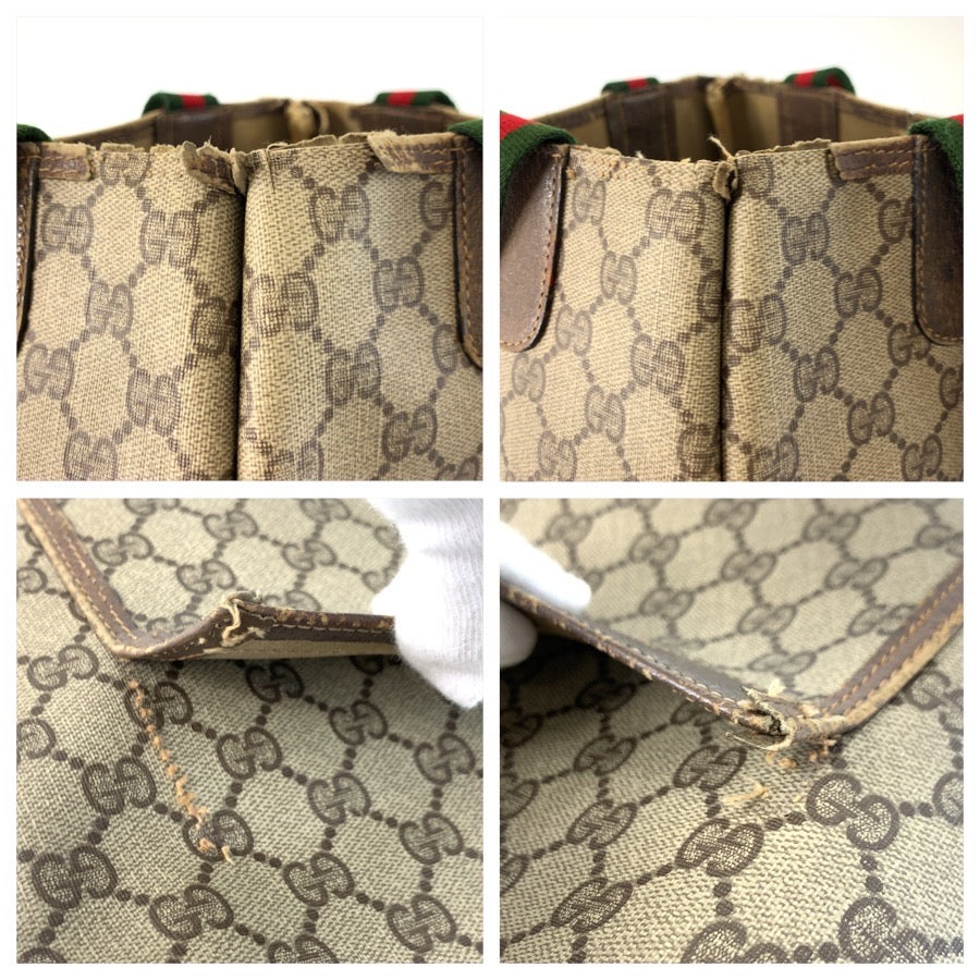 25935
GUCCI グッチ ヴィンテージ シェリーライン ベージュ GGスプリームキャンバス 3902 003 トートバッグ ショルダーバッグ レディース B16